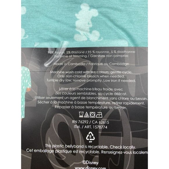 DISNEY Women's PJ's XXLarge XXL Mickey Mouse Pajamas 2-Piece Lounge Wear NWT - Picture 6 of 7